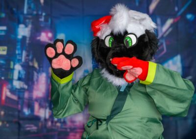 a person dressed as the mascot Joker Spade.